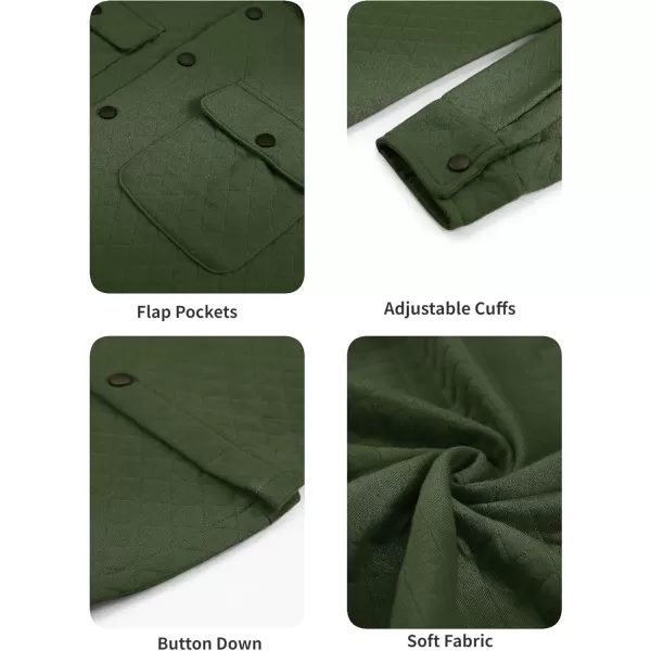 COOFANDY Men's Casual Shirt Jacket Lightweight Shacket Jacket Quilted Button Down Jackets