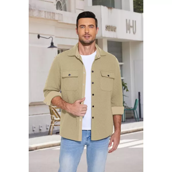 COOFANDY Men's Casual Shirt Jacket Lightweight Shacket Jacket Quilted Button Down Jackets