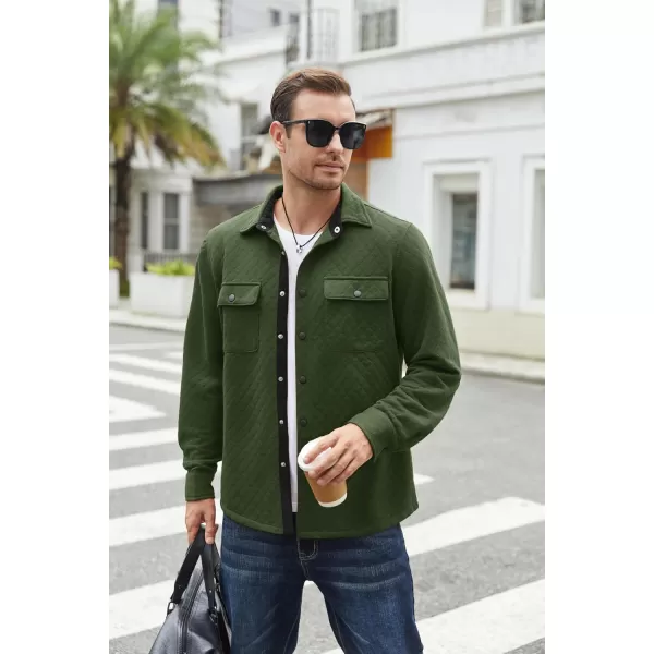 COOFANDY Men's Casual Shirt Jacket Lightweight Shacket Jacket Quilted Button Down Jackets