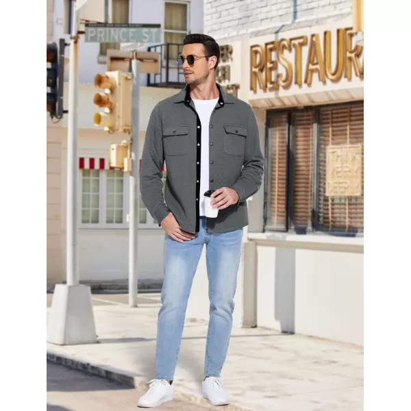 COOFANDY Men's Casual Shirt Jacket Lightweight Shacket Jacket Quilted Button Down Jackets