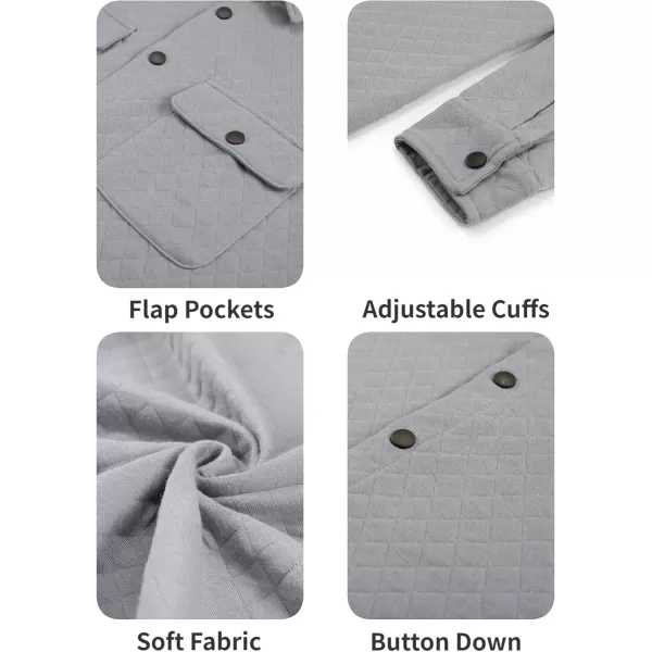 COOFANDY Men's Casual Shirt Jacket Lightweight Shacket Jacket Quilted Button Down Jackets