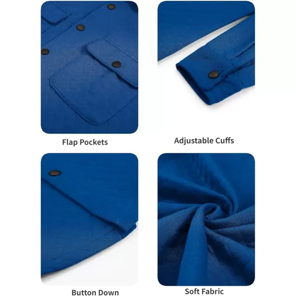 COOFANDY Men's Casual Shirt Jacket Lightweight Shacket Jacket Quilted Button Down Jackets