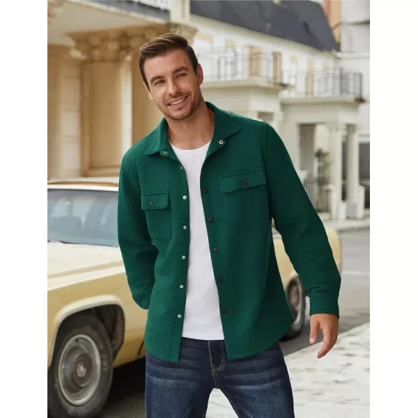COOFANDY Men's Casual Shirt Jacket Lightweight Shacket Jacket Quilted Button Down Jackets