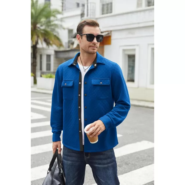 COOFANDY Men's Casual Shirt Jacket Lightweight Shacket Jacket Quilted Button Down Jackets