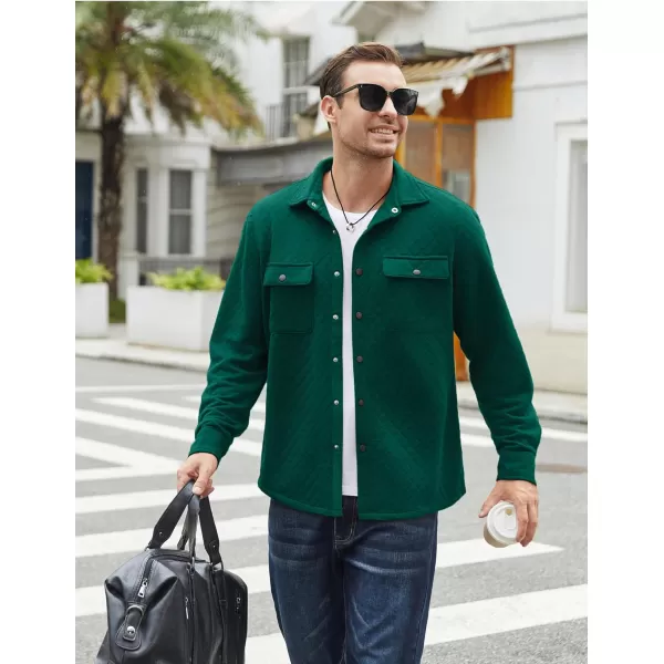 COOFANDY Men's Casual Shirt Jacket Lightweight Shacket Jacket Quilted Button Down Jackets