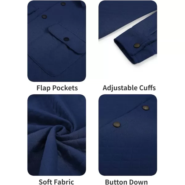 COOFANDY Men's Casual Shirt Jacket Lightweight Shacket Jacket Quilted Button Down Jackets