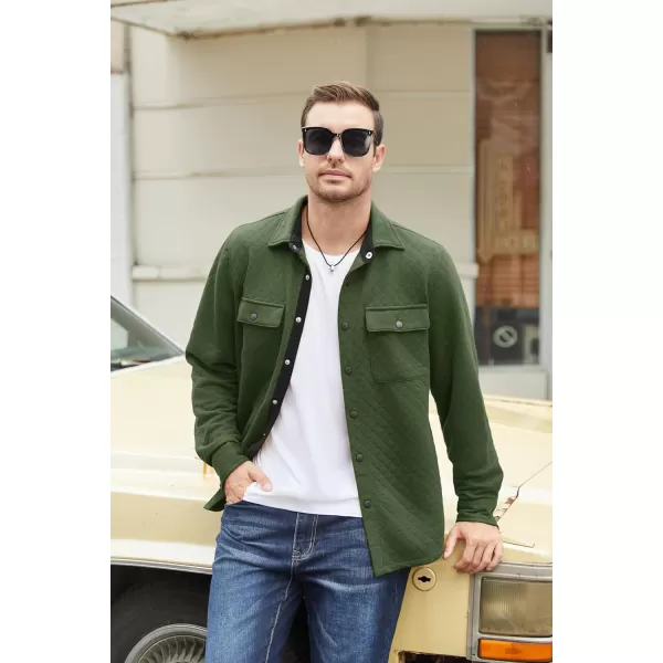 COOFANDY Men's Casual Shirt Jacket Lightweight Shacket Jacket Quilted Button Down Jackets