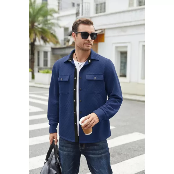 COOFANDY Men's Casual Shirt Jacket Lightweight Shacket Jacket Quilted Button Down Jackets