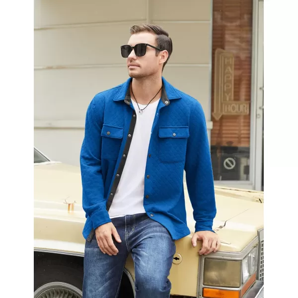 COOFANDY Men's Casual Shirt Jacket Lightweight Shacket Jacket Quilted Button Down Jackets