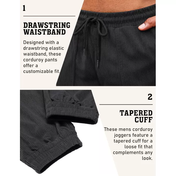 COOFANDY Men's Corduroy Pants Drawstring Elastic Waist Casual Tapered Trousers Fashion Streetwear Joggers with Pockets