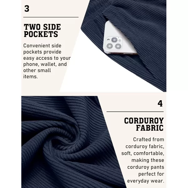 COOFANDY Men's Corduroy Pants Drawstring Elastic Waist Casual Tapered Trousers Fashion Streetwear Joggers with Pockets