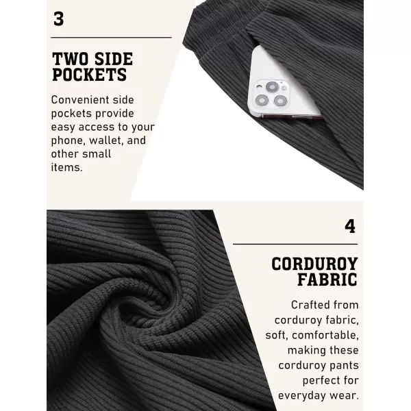 COOFANDY Men's Corduroy Pants Drawstring Elastic Waist Casual Tapered Trousers Fashion Streetwear Joggers with Pockets