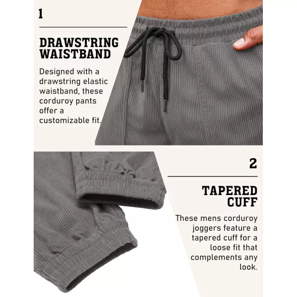 COOFANDY Men's Corduroy Pants Drawstring Elastic Waist Casual Tapered Trousers Fashion Streetwear Joggers with Pockets