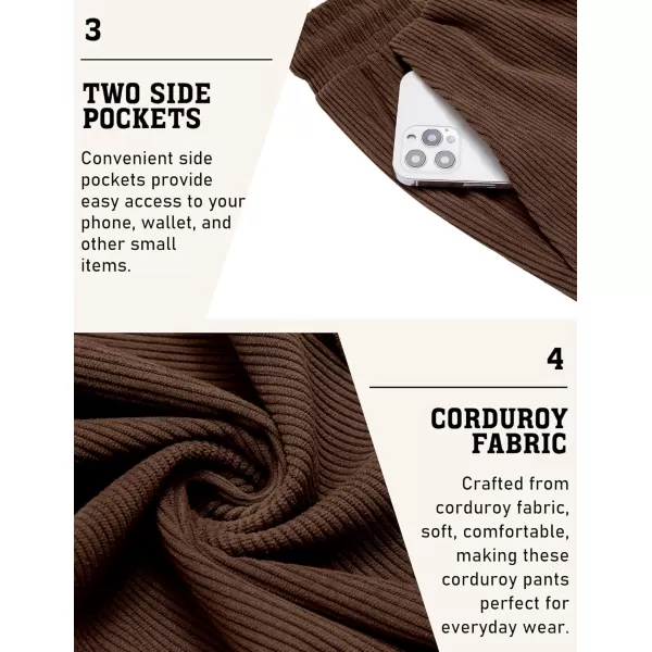 COOFANDY Men's Corduroy Pants Drawstring Elastic Waist Casual Tapered Trousers Fashion Streetwear Joggers with Pockets