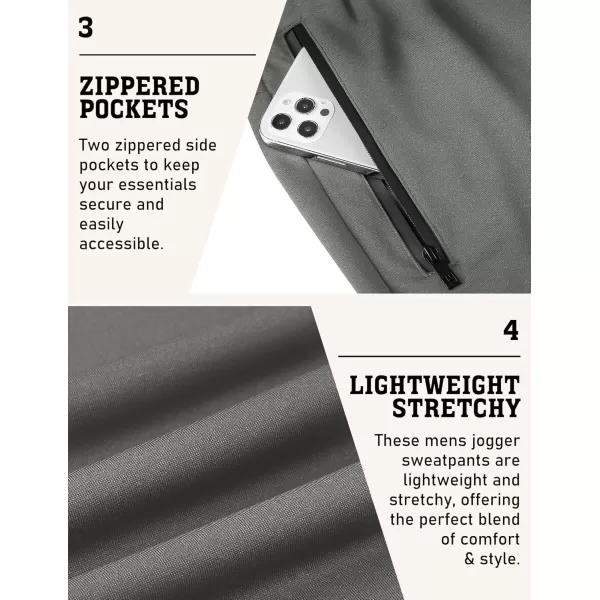 COOFANDY Men's Joggers Drawstring Jogger Sweatpants with Zipper Pockets Lightweight Slim Fit Athletic Track Pants