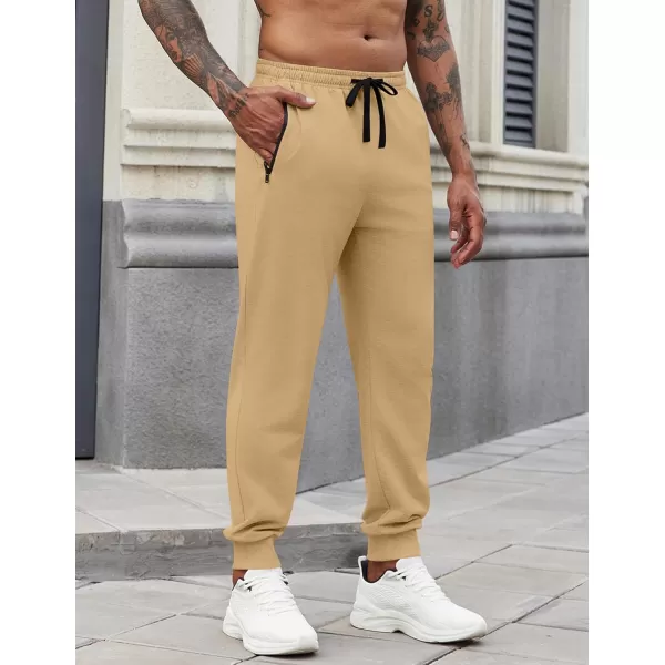 COOFANDY Men's Joggers Drawstring Jogger Sweatpants with Zipper Pockets Lightweight Slim Fit Athletic Track Pants