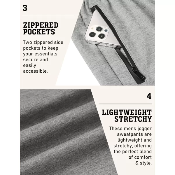 COOFANDY Men's Joggers Drawstring Jogger Sweatpants with Zipper Pockets Lightweight Slim Fit Athletic Track Pants