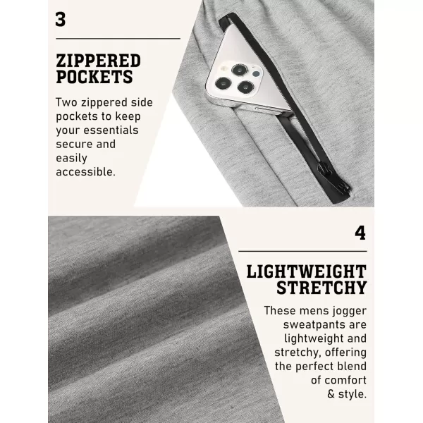 COOFANDY Men's Joggers Drawstring Jogger Sweatpants with Zipper Pockets Lightweight Slim Fit Athletic Track Pants