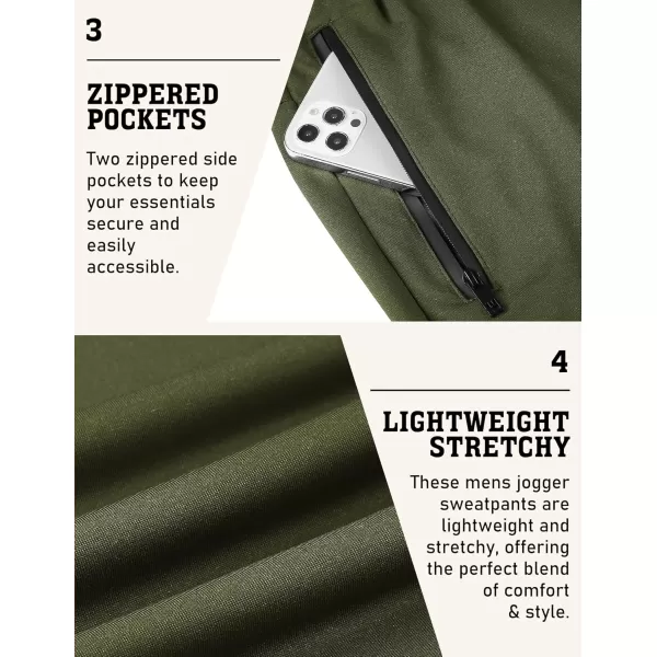 COOFANDY Men's Joggers Drawstring Jogger Sweatpants with Zipper Pockets Lightweight Slim Fit Athletic Track Pants