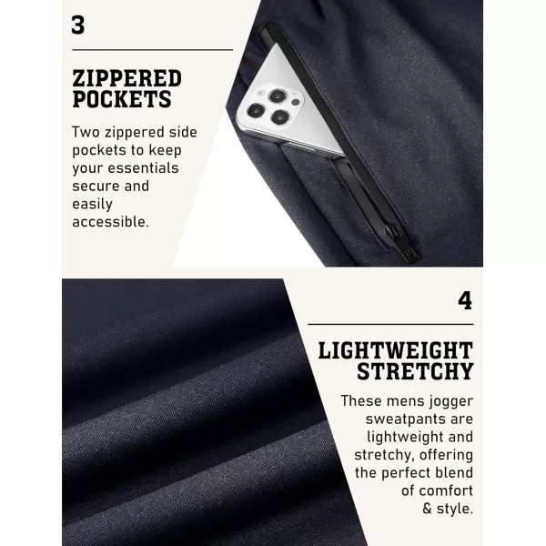 COOFANDY Men's Joggers Drawstring Jogger Sweatpants with Zipper Pockets Lightweight Slim Fit Athletic Track Pants