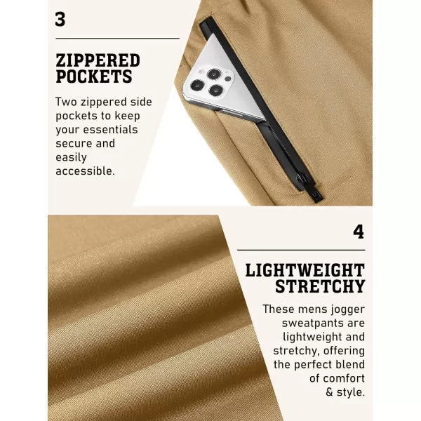 COOFANDY Men's Joggers Drawstring Jogger Sweatpants with Zipper Pockets Lightweight Slim Fit Athletic Track Pants