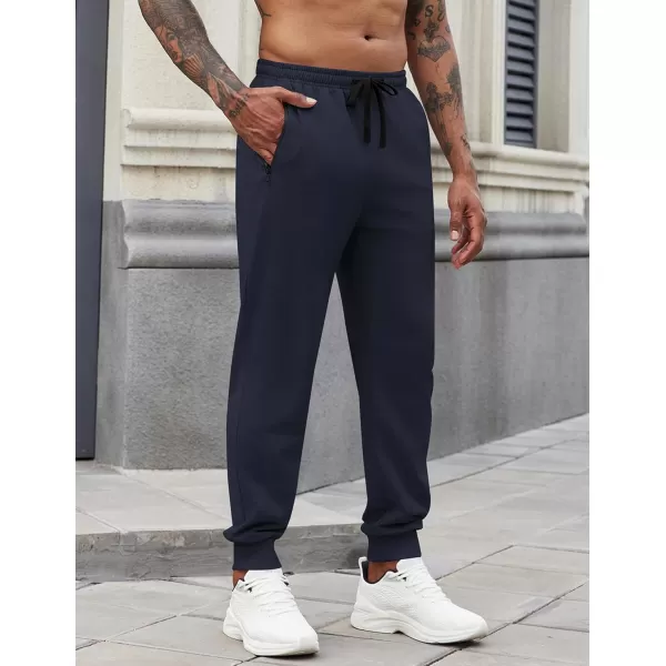 COOFANDY Men's Joggers Drawstring Jogger Sweatpants with Zipper Pockets Lightweight Slim Fit Athletic Track Pants