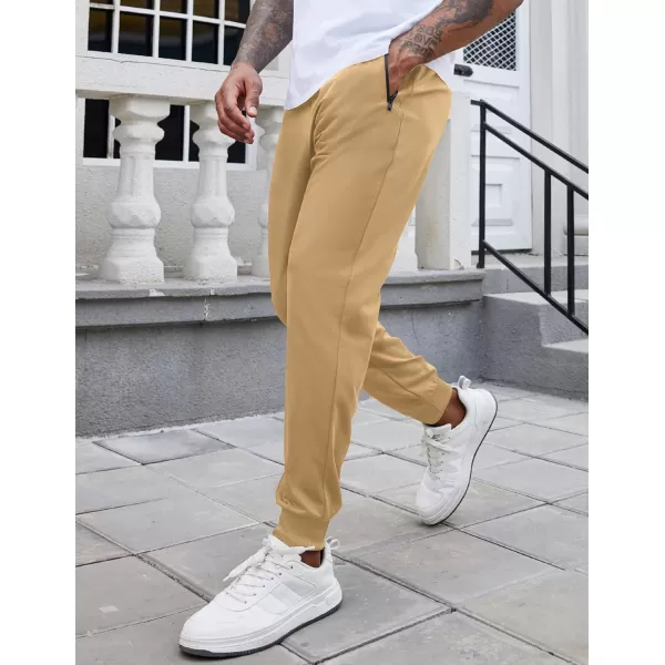 COOFANDY Men's Joggers Drawstring Jogger Sweatpants with Zipper Pockets Lightweight Slim Fit Athletic Track Pants