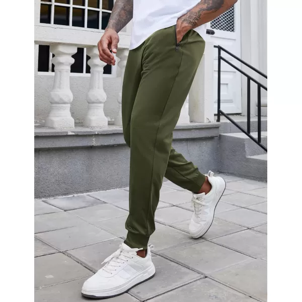 COOFANDY Men's Joggers Drawstring Jogger Sweatpants with Zipper Pockets Lightweight Slim Fit Athletic Track Pants