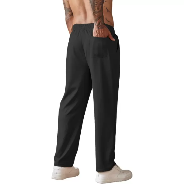COOFANDY Men's Knit Sweatpants Lightweight Open Bottom Casual Pants Drawstring Jogger Yoga Pants with Pockets