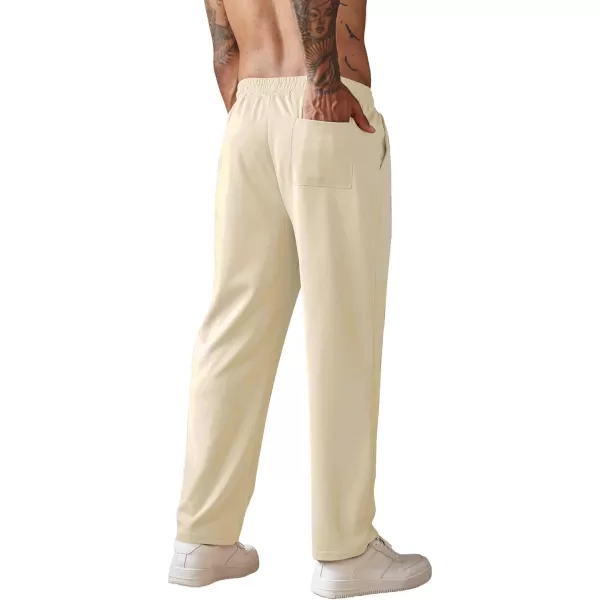 COOFANDY Men's Knit Sweatpants Lightweight Open Bottom Casual Pants Drawstring Jogger Yoga Pants with Pockets