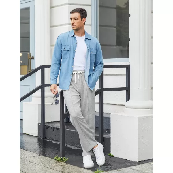 COOFANDY Men's Knit Sweatpants Lightweight Open Bottom Casual Pants Drawstring Jogger Yoga Pants with Pockets