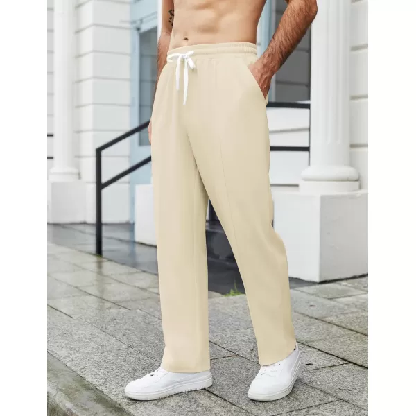 COOFANDY Men's Knit Sweatpants Lightweight Open Bottom Casual Pants Drawstring Jogger Yoga Pants with Pockets