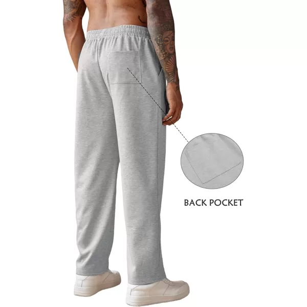 COOFANDY Men's Knit Sweatpants Lightweight Open Bottom Casual Pants Drawstring Jogger Yoga Pants with Pockets