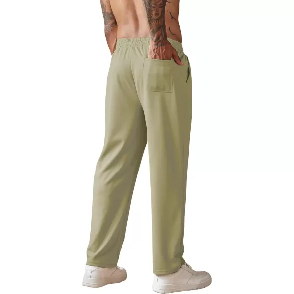 COOFANDY Men's Knit Sweatpants Lightweight Open Bottom Casual Pants Drawstring Jogger Yoga Pants with Pockets