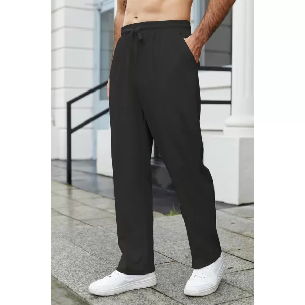 COOFANDY Men's Knit Sweatpants Lightweight Open Bottom Casual Pants Drawstring Jogger Yoga Pants with Pockets
