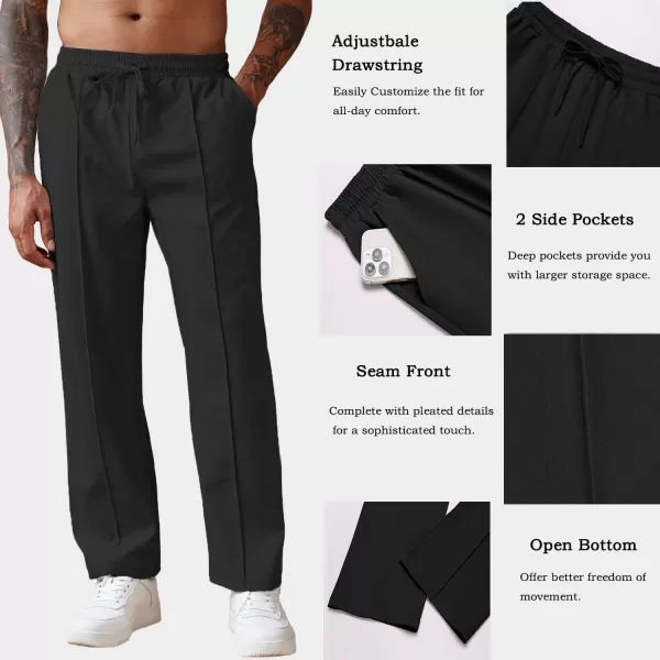 COOFANDY Men's Knit Sweatpants Lightweight Open Bottom Casual Pants Drawstring Jogger Yoga Pants with Pockets