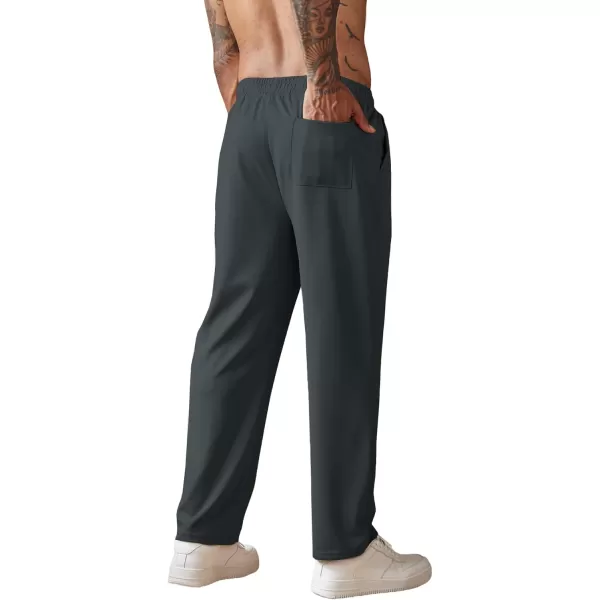 COOFANDY Men's Knit Sweatpants Lightweight Open Bottom Casual Pants Drawstring Jogger Yoga Pants with Pockets