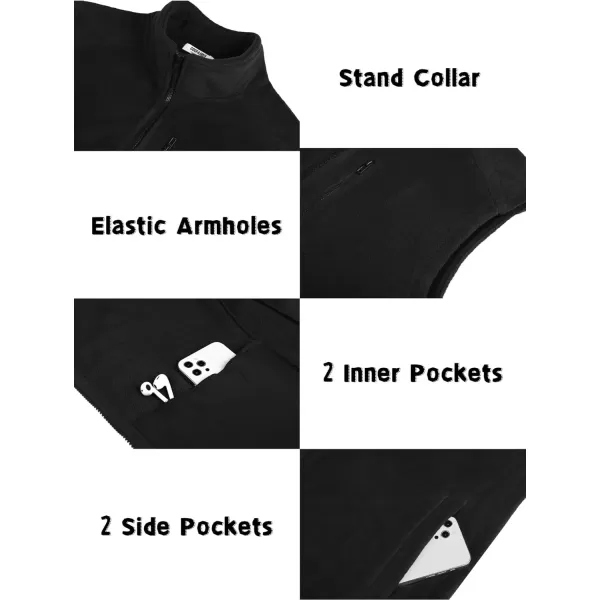 COOFANDY Men's Lightweight Fleece Vest Sleeveless Zip Up Warm Jacket Casual Outerwear Vests With Pockets