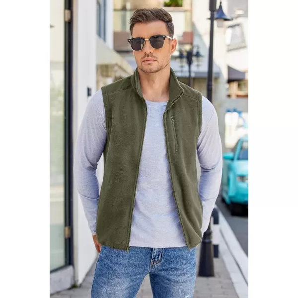 COOFANDY Men's Lightweight Fleece Vest Sleeveless Zip Up Warm Jacket Casual Outerwear Vests With Pockets