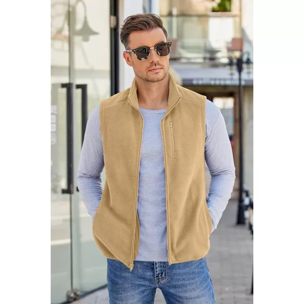 COOFANDY Men's Lightweight Fleece Vest Sleeveless Zip Up Warm Jacket Casual Outerwear Vests With Pockets