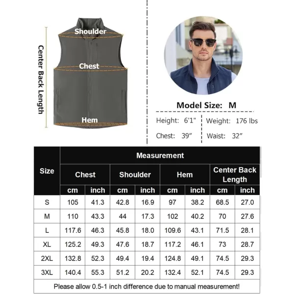 COOFANDY Men's Lightweight Fleece Vest Sleeveless Zip Up Warm Jacket Casual Outerwear Vests With Pockets