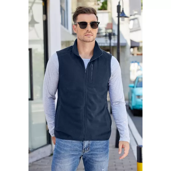 COOFANDY Men's Lightweight Fleece Vest Sleeveless Zip Up Warm Jacket Casual Outerwear Vests With Pockets
