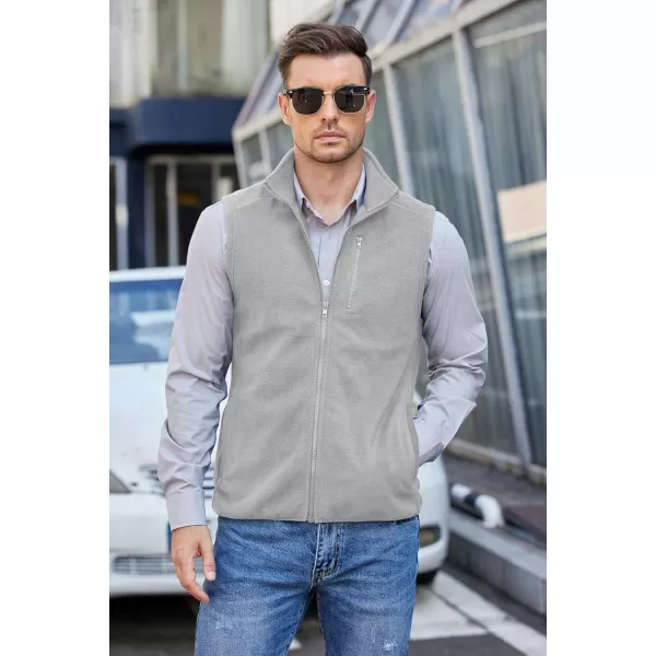 COOFANDY Men's Lightweight Fleece Vest Sleeveless Zip Up Warm Jacket Casual Outerwear Vests With Pockets