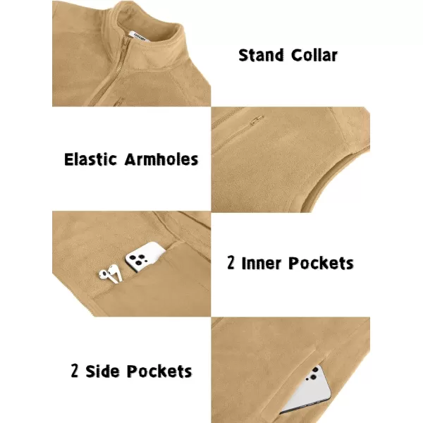 COOFANDY Men's Lightweight Fleece Vest Sleeveless Zip Up Warm Jacket Casual Outerwear Vests With Pockets