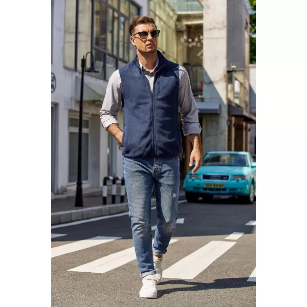 COOFANDY Men's Lightweight Fleece Vest Sleeveless Zip Up Warm Jacket Casual Outerwear Vests With Pockets