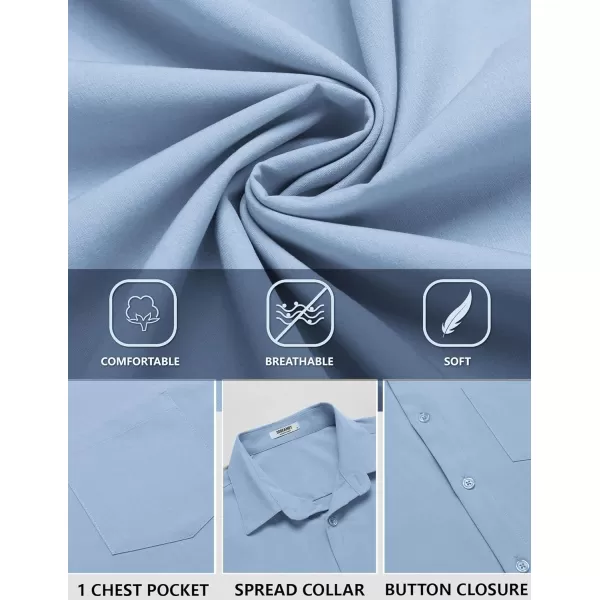 COOFANDY Men's Long Sleeve Button Down Linen Shirt Casual Dress Shirt Untucked Chambray Shirts with Pocket