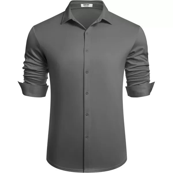 COOFANDY Men's Long Sleeve Wrinkle Free Shirts Button Down Casual Stretch Dress Shirt