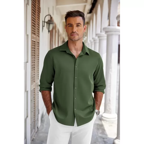 COOFANDY Men's Long Sleeve Wrinkle Free Shirts Button Down Casual Stretch Dress Shirt