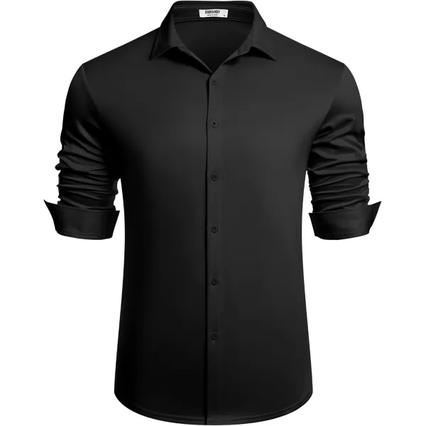 COOFANDY Men's Long Sleeve Wrinkle Free Shirts Button Down Casual Stretch Dress Shirt
