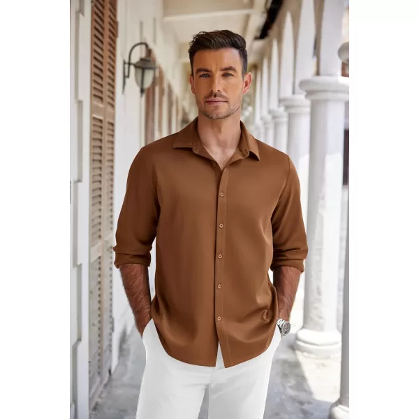 COOFANDY Men's Long Sleeve Wrinkle Free Shirts Button Down Casual Stretch Dress Shirt
